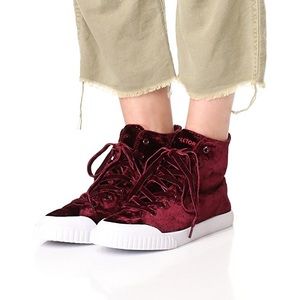 Tretorn Marley High Top Velvet Sneakers